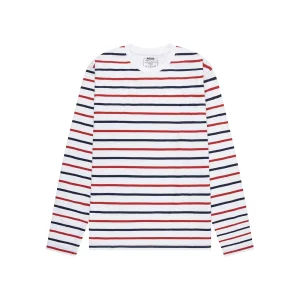 Essentials Long Sleeve Red White Navy Stripes