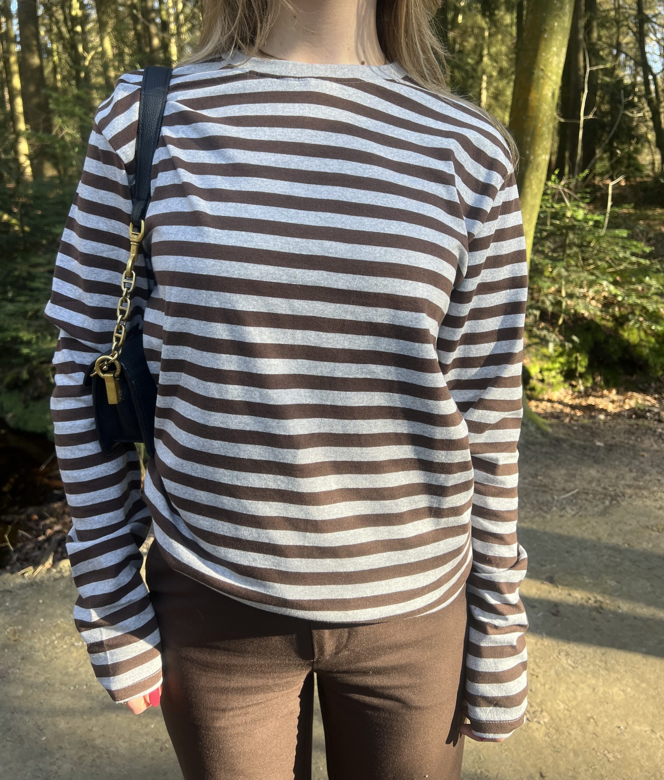 Grey Brown Striped Sustainable Longsleeve